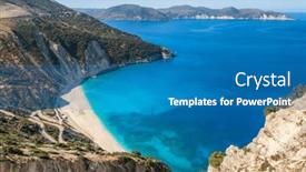  Presentation with turquoise beach - Slides enhanced with top-view-of-the-famous background and a teal colored foreground