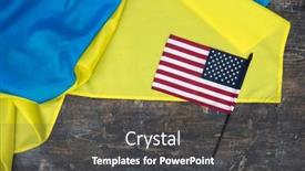  Presentation with america flag - PPT theme featuring top-view-of-the-flag background and a  colored foreground