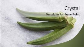  Presentation with finger - Beautiful PPT theme featuring fresh okra isolated - top view of the lady backdrop and a white colored foreground