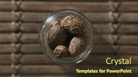  Presentation with nut - Cool new slides with top-view-of-the-malva backdrop and a tawny brown colored foreground