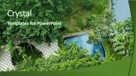  Presentation with park - Audience pleasing presentation design consisting of joggles - top view of the park backdrop and a tawny brown colored foreground