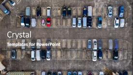  Presentation with parking lot - Colorful PPT theme enhanced with top view of the parking lot backdrop and a gray colored foreground