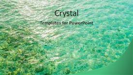  Presentation with sea coral - Beautiful PPT theme featuring top view of the sea with the coral reefs at maldives island backdrop and a mint green colored foreground