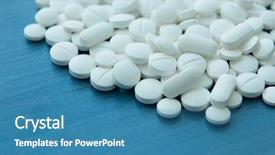  Presentation with pills - PPT theme enhanced with top view of the spilled background and a  colored foreground