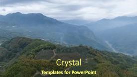  Presentation with mountain view - PPT layouts enhanced with top-view-of-the-tea background and a tawny brown colored foreground