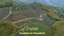  Presentation with mountain view - Slide set with top-view-of-the-tea background and a tawny brown colored foreground