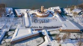  Presentation with poland - Beautiful slide set featuring top-view-of-the-wisloujscie backdrop and a light blue colored foreground