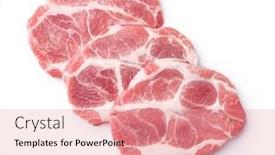  Presentation with raw meat - Audience pleasing slide deck consisting of top-view-of-three-raw backdrop and a coral colored foreground