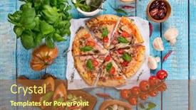  Presentation with vintage food - Slides having top-view-of-traditional-italian background and a red colored foreground