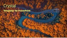  Presentation with mountain view - Cool new slide set with top-view-of-transfagarasan-mountain backdrop and a tawny brown colored foreground