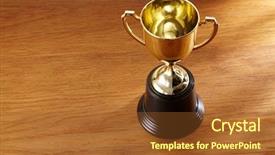 Presentation with risk management top view - Audience pleasing presentation theme consisting of top view of trophy awrd backdrop and a red colored foreground