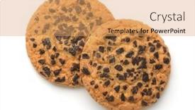  Presentation with chocolate chip cookies - Theme featuring top-view-of-two-chocolate background and a yellow colored foreground