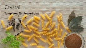  Presentation with penne pasta - Beautiful slide deck featuring top-view-of-uncooked-pasta backdrop and a mint green colored foreground