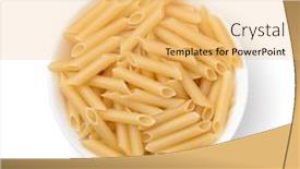  Presentation with penne pasta - PPT theme with top-view-of-uncooked-penne background and a yellow colored foreground