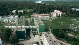  Presentation with village - PPT theme consisting of top-view-of-urban-village background and a tawny brown colored foreground