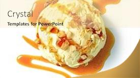  Presentation with vanilla ice cream fresh - Slide set with top-view-of-vanilla-ice background and a blonde colored foreground