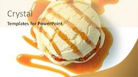  Presentation with ice cream - Colorful presentation design enhanced with top-view-of-vanilla-ice backdrop and a blonde colored foreground