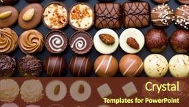  Presentation with chocolate - Slide deck with top view of variety chocolate background and a tawny brown colored foreground