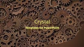 Presentation with gears - PPT theme consisting of top-view-of-vintage-metal background and a tawny brown colored foreground