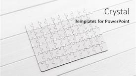  Presentation with jigsaw - Slide deck with top-view-of-white-jigsaw background and a white colored foreground