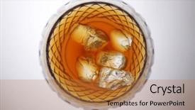  Presentation with liquor - Theme with top view of wine glass with liquor background and a gold colored foreground