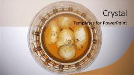  Presentation with liquor - Cool new slides with top view of wine glass with liquor backdrop and a coral colored foreground