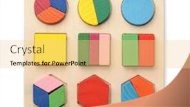  Presentation with wooden toy - Amazing PPT theme having top-view-of-wooden-shape backdrop and a blonde colored foreground