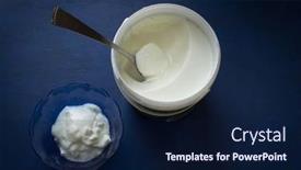  Presentation with tub - Presentation design with top-view-of-yogurt-tub background and a navy blue colored foreground