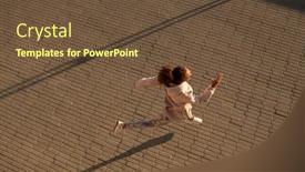  Presentation with concrete pavement - Presentation having top-view-of-young-active background and a tawny brown colored foreground