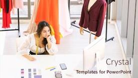  Presentation with sketching - PPT layouts featuring top-view-of-young-adult background and a sky blue colored foreground