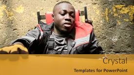  Presentation with spare parts - Slide set consisting of top-view-of-young-african background and a gold colored foreground