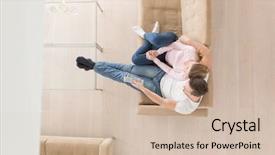  Presentation with top view of amazon river - Cool new presentation theme with top view of young couple backdrop and a soft green colored foreground