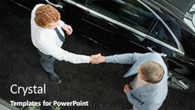  Presentation with car sales - PPT theme having top-view-of-young-sales background and a dark gray colored foreground