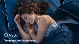  Presentation with blue eyes - Theme having top-view-of-young-woman background and a navy blue colored foreground