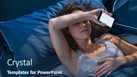  Presentation with blue night - Presentation design having top-view-of-young-woman background and a ocean colored foreground