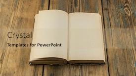  Presentation with blank old book - Audience pleasing PPT theme consisting of top-view-old-blank-open backdrop and a coral colored foreground