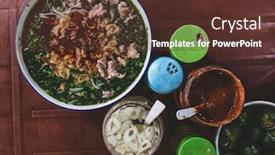  Presentation with traditional vietnamese soup pho - Beautiful slide deck featuring top-view-on-a-traditional backdrop and a tawny brown colored foreground