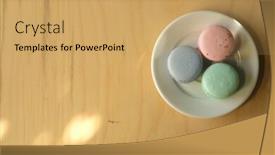  Presentation with pastel - Colorful presentation enhanced with top-view-on-french-macarons backdrop and a yellow colored foreground