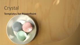  Presentation with pastel - Beautiful PPT theme featuring top-view-on-french-macarons backdrop and a yellow colored foreground