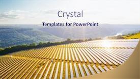  Presentation with photovoltaic - Cool new PPT theme with top-view-on-photovoltaic-solar backdrop and a sky blue colored foreground