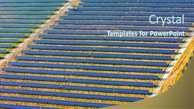  Presentation with solar electricity - PPT theme consisting of top-view-on-photovoltaic-solar background and a ocean colored foreground