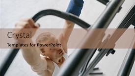  Presentation with strong - PPT layouts with top-view-on-strong-sportsman background and a coral colored foreground