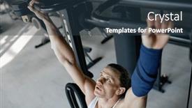  Presentation with strong - PPT layouts having top-view-on-strong-sportsman background and a tawny brown colored foreground