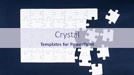  Presentation with jigsaw - Slides enhanced with top-view-on-unfinished-blank background and a sky blue colored foreground