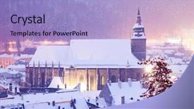  Presentation with brasov - Presentation design with top view over black church background and a light blue colored foreground