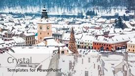  Presentation with brasov - PPT theme consisting of top view over brasov background and a light gray colored foreground