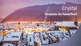 Presentation with brasov - Amazing presentation theme having top view over brasov backdrop and a coral colored foreground