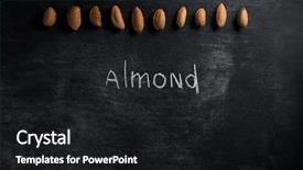 Presentation with almond - Cool new theme with top view photo of almond over dark chalkboard background backdrop and a black colored foreground