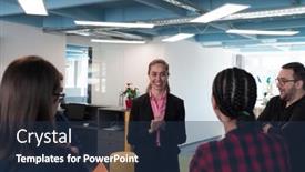  Presentation with collaborative - Presentation theme consisting of top-view-photo-of-collaborative background and a tawny brown colored foreground