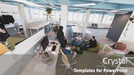  Presentation with brainstorming top view - Presentation theme featuring top-view-photo-of-collaborative background and a gray colored foreground